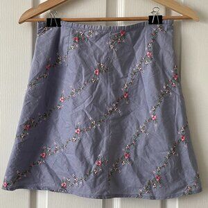 Vintage American Eagle Outfitters A- Line Skirt with Pink Embroidery, Size 0